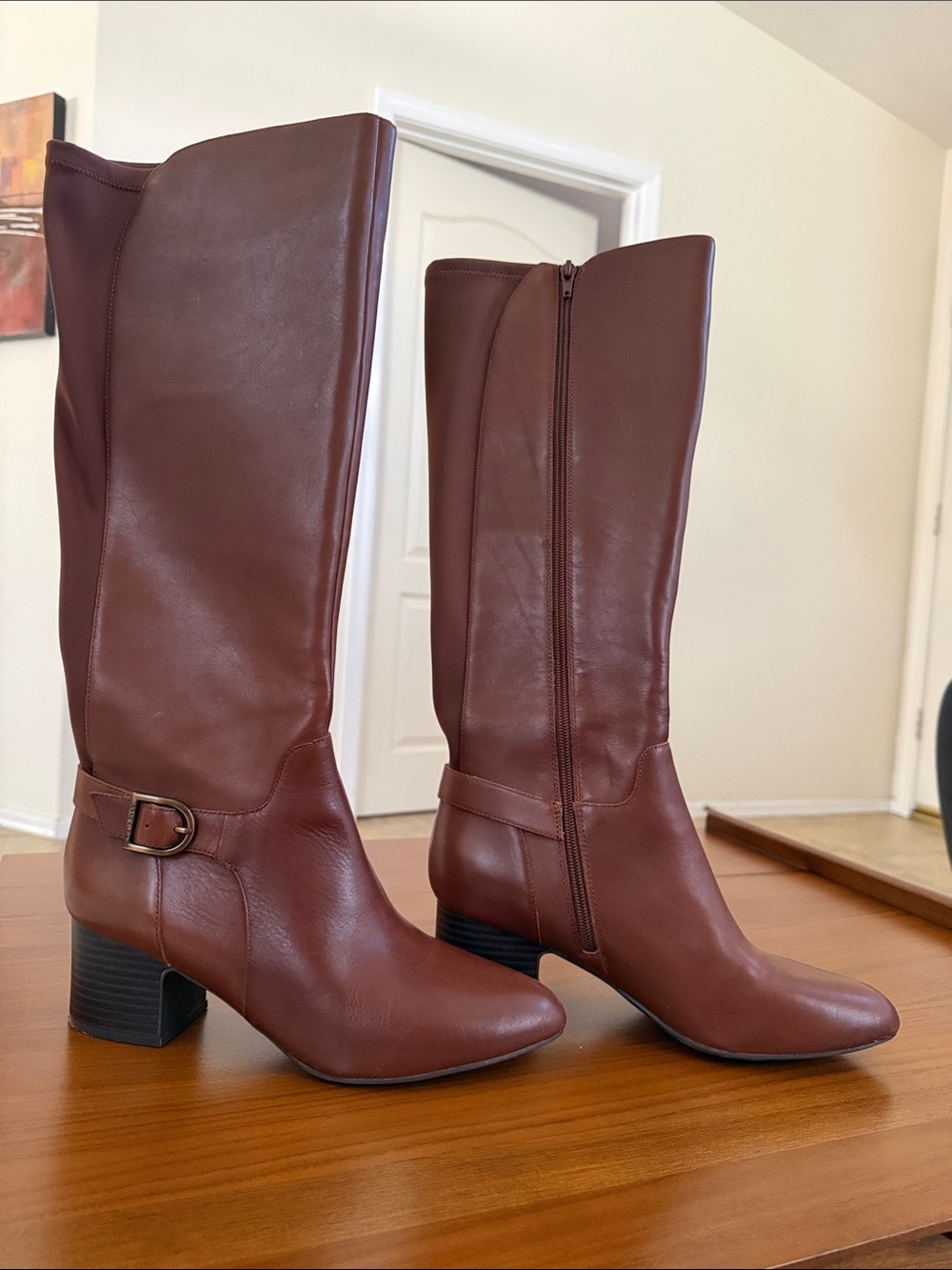 Anne Klein Women's Over-the-Knee Leather Boots - Brown